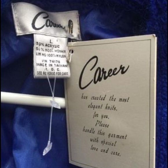 NWT! Career Vintage 80’s 90’s woman’s Sweater cardigan wool mohair embroidery - Picture 10 of 11